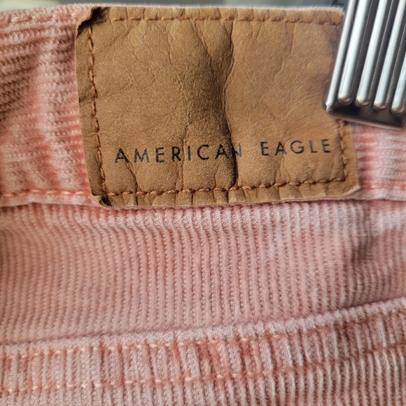 American Eagle Corduroy Pants Size 2 Super Stretch Soft Pink Color Rise 11" In - Picture 7 of 9